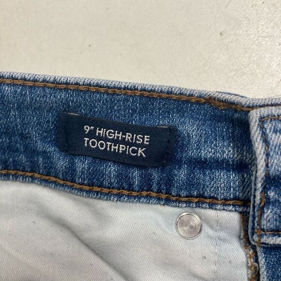 J.CREW Women’s Jeans 9” High-Rise Toothpick Polka Dot Blue Inseam 26” - Picture 7 of 10